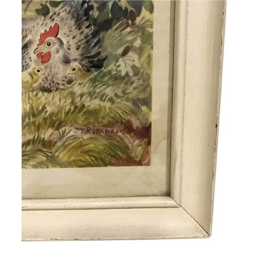 Vintage 40s Framed Nursery Rhyme Print: 